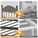 Garvee Twin Daybed with Trundle, Twin Bed Frame with Sturdy Metal Foldable Trundle, Sofa Bed with Stylish Headboard for Living Room, Bedroom and Guest Room, Black Garvee