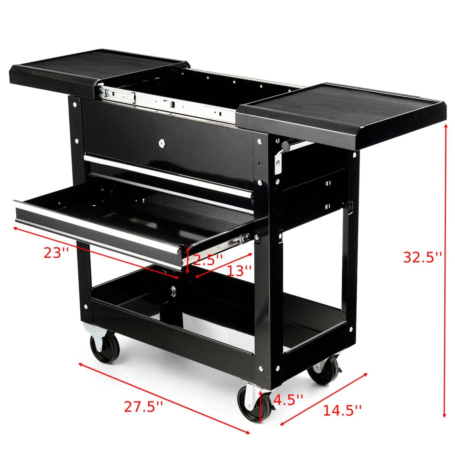 Happytools Happytool Rolling Tool Cart, Lockable Tool Chest Mechanic w/Storage Drawers & Wheels, Tool Box Organizers on Wheels for Black - WoodArtSupply