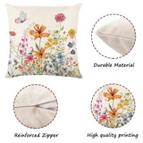ONFAON Spring Decorations for Home - Spring Pillow Covers 18x18, Outdoor Pillow Covers Spring Farmhouse Throw Pillow Cover Garden Linen Cushion Case for Home Decor ONFAON