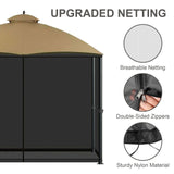 COWVIE Gazebo Replacement Netting Screen, 10' x 12' Universal Gazebo 4-Panel Mosquito Sidewalls with Double Zippers for Outdoor Patio (Only Netting) COWVIE