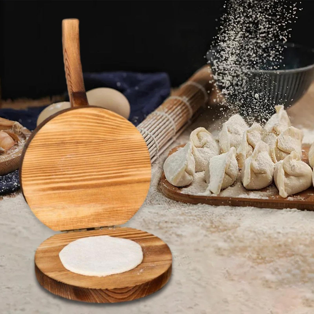 Wooden Tortilla Press Dumpling Wrapper Presser for Ravioli Pancakes Pizza Manual Corn Tortillas Sugar Pancakes Wrapper FQRDKT