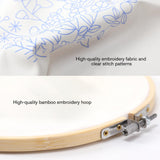 VIVIDOX 4 Sets Embroidery Kit for Beginners with Stitch Video, Flower Cross Stitch Kits for Adults, Starter, Hand Craft Lover Practice with Floral Stamped Pattern, 2 Hoops, 16 Needles, Scissors, Tools VIVIDOX