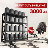 4000LBS Garage Shelving Heavy Duty, 42” W Storage Shelves, 4-Tier Adjustable Metal Storage Shelves, Steel Industrial Shelving Unit, Metal Shelving for Garage, Basement, Warehouse(Black, 41.5x20x79in) SXJJAR