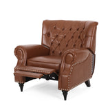 Christopher Knight Home Sunapee Tufted Recliner - Faux Leather - Cognac Brown/Espresso Christopher Knight Home