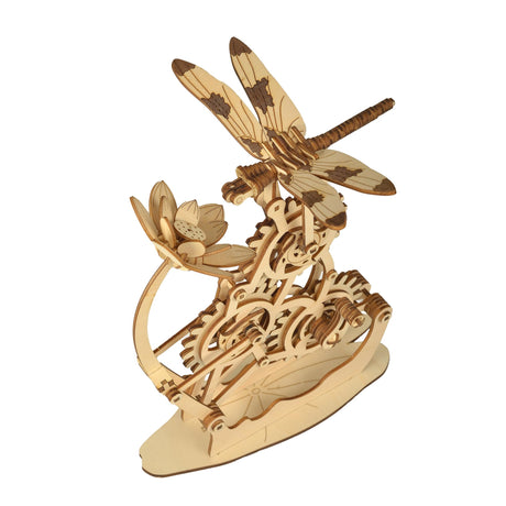 Aida & Hani Wooden Dragonfly Toy 3D Puzzle Toy Creative DIY Assembly Mechanical Wood with Mortise and Tenon Structure Jigsaw Toy Ornament Aida & Hani