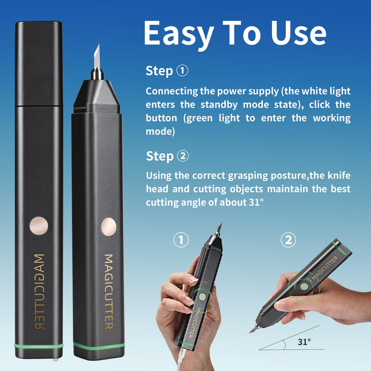 40 kHz Ultrasonic Cutter,Multifunctional Hand-held Craft Cutting Tool Cutter With 40pcs Replacement blades,Charger Included Generic