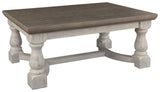 Signature Design by Ashley Havalance Farmhouse Rectangular Coffee Table, Gray & White with Weathered Finish Signature Design by Ashley