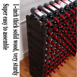 FDHUIJIA Wine Rack Cabinet 90 Bottle Wooden Stackable Storage freestanding Floor Modular Wine Cellar Shelf FDHUIJIA