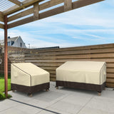 MR. COVER Outdoor Couch Cover Waterproof, Patio Furniture Covers for 2-Seater Couch, Fits up to 60"W x 35"D x 35"H, Moisture-proof & UV-protection, Brown & Khaki MR. COVER