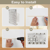 QILICHZ Key and Mail Holder for Wall,Decorative Key Holder Wall Mount,Wood Key Holder for Wall,Farmhouse Mail Key Organizer 13 Key Hooks,Rustic Key Hanger Wall Mount for Mail Envelope Letter Key,White QILICHZ