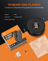 TECBEARS High Speed PLA Plus Filament 1.75mm, High Toughness Rapid PLA+ for Fast Printing up to 600mm/s, 8 Pack 250g Spool, Black+White+Grey+Olive Green+Blue+Pink+Orange+Red TECBEARS