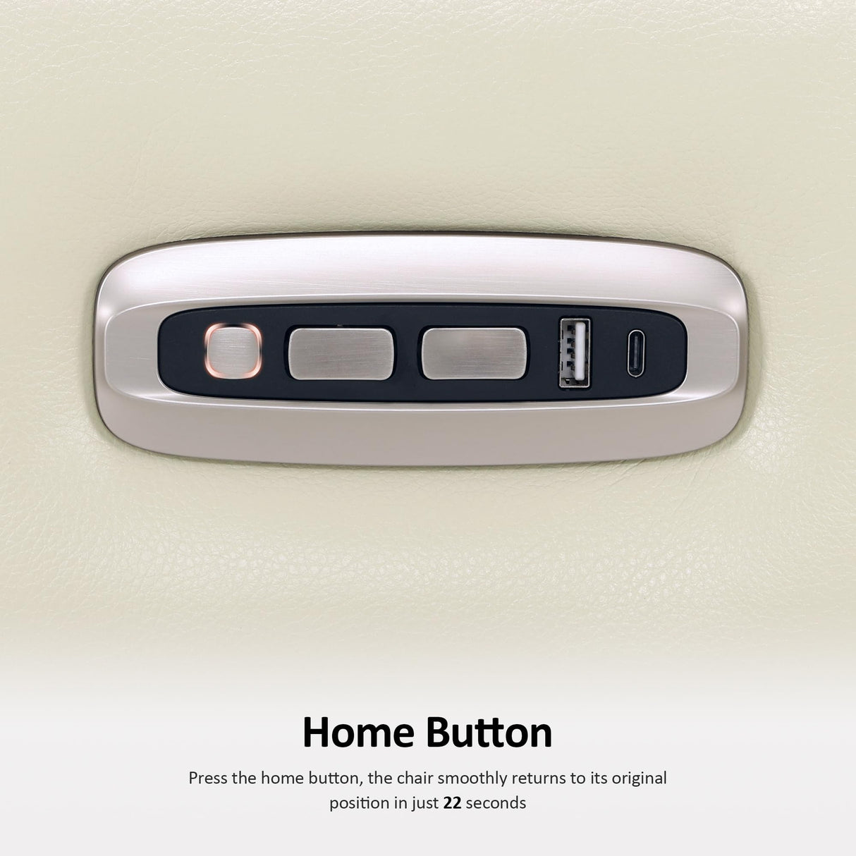 MCombo Zero Wall Recliner Chair, Wall Hugger Power Recliner Chair with Adjustable Headrest, High Wood Leg, USB & Type C Dual Charge Ports, for Living Room, Small Spaces, HL128 (Faux Leather, Beige) MCombo