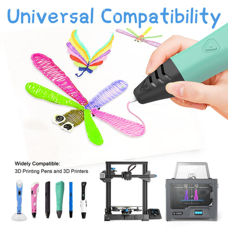 BBLIFE 22 Colors 1.75mm Silk Shiny PLA 3D Filament Refill, Each Color 4M, Total 88m Silk Luster PLA Printing Filament Sample Pack, Widely Support for All 1.75mm 3D Printer/3D Pen on Market Bblife