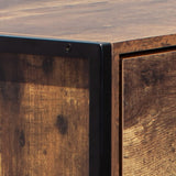 Garvee 4 Drawer Dresser for Bedroom, Vertical Industrial Chest of Drawers with Steel Frame, Rustic Wooden Nursery Dresser for Living Room Apartment Hallway, Brown Garvee