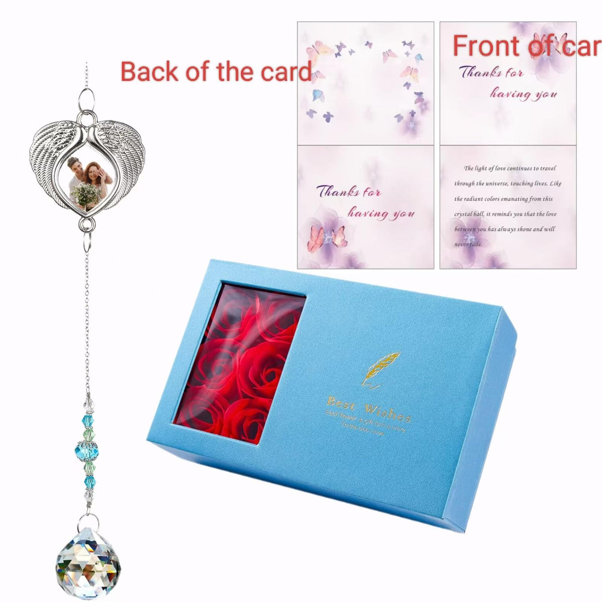 ALLMKPY Memorial Gifts for Lost Loved One Sublimation Photo Ornament Crystal Ball Sun Catcher, in Loving Memory Sympathy Bereavement Grief Funeral Condolence Thanksgiving for Mom Dad Friend ALLMKPY