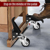 SPACECARE Workbench Casters Heavy Duty Retractable Casters Kit, Capacity 800Lbs Set of 4 Stepdown Casters Adjustable Polyurethane Durable Steel Construction SPACECARE