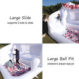 16FT White Bounce House Castle,High Slide & Big Ball Pit, Commercial Grade for Adult Kid, (Heavy Duty PVC)(1100w Blower), Inflatable Bouncy Castle for Backyard, Birthday Party, Wedding, 16x14x10.5ft Inflantteble