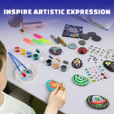 EPUMP Rock Painting Kit for Kids – Glow-in-The-Dark Arts & Crafts Set for Boys & Girls Ages 6-12, DIY Crafts Creative Painting Toys, Fun Art Supplies for Kids Activities & Birthday Gifts EPUMP