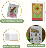 4E's Novelty DIY Mothers Day Craft Kit 4 Pack, Flower Card Making Kit Spring Bulk Handmade Happy Mother's Day Greeting Card Gifts, Home Activities 4E's Novelty