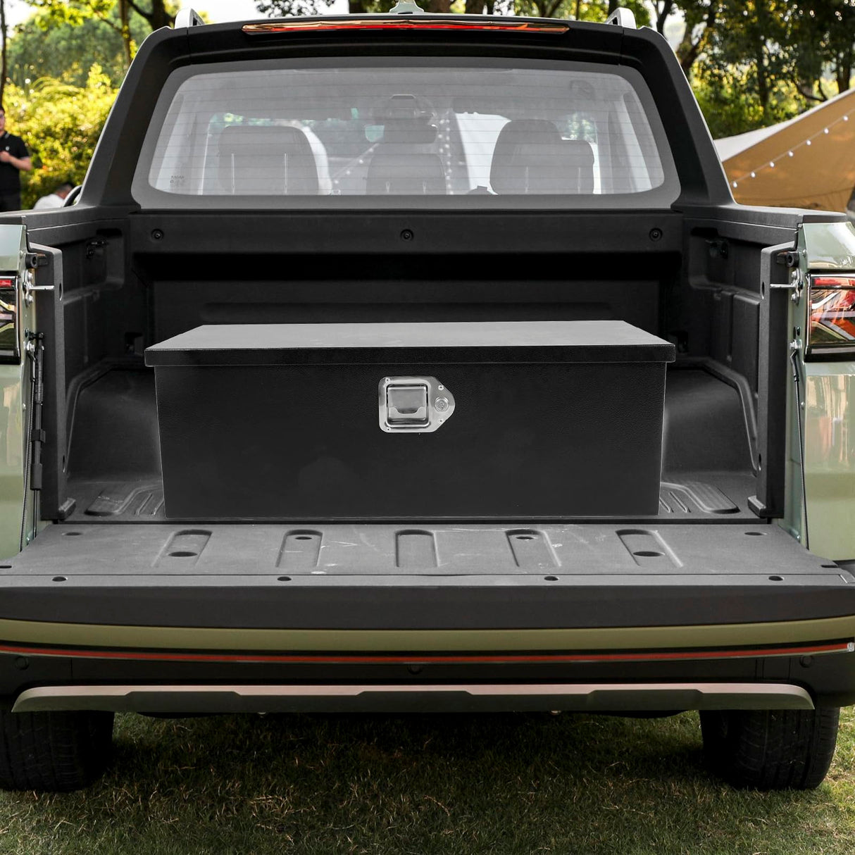 acylph Black Steel Heavy Duty Truck Tool Box Truck Storage Box for Pickup, Waterproof Tool Box Storage Organzer with Latch and Keys,30"x13"x10" acylph