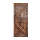 K Style Series Finished DIY Solid Wood Sliding Barn Door Slab(Hardware Kit NOT Included) (36in. x 84in., Dark Walnut) ISLIFE