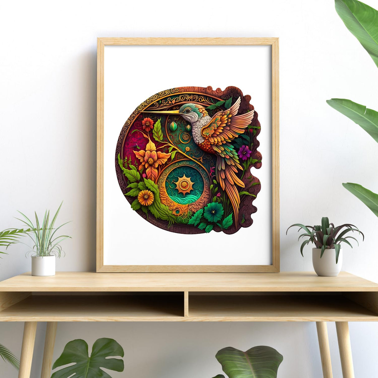 CRAFTHUB Wooden Puzzles for Adults – Nectar Quest Hummingbird Puzzle – Wooden Jigsaw Puzzles, Animal Shaped, Family Games, Adult Kids Birthday Gifts, 114 Piece, A4 Size, 7.7"x7.8" CRAFTHUB
