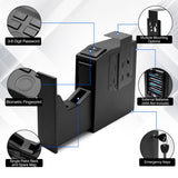 Sgorlds Biometric Slider Gun Safe for Handgun,Auto Sliding Door Hand Gun Safe, Quick Access Pistol Safe for Nightstand, Desk, Bed Side With Fingerprintt, PIN Code, KEY Access Sgorlds