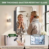 Venlus 16x24 Recessed Medicine Cabinet with Mirror - Black Mirrored Medicine Cabinets for Bathroom Vanity, Bathroom Mirror with Storage & Heavy Metal Frame, Adjustable Shelves, Surface Wall Mount Venlus