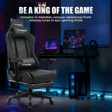 GTRACING Gaming Chair with Footrest, Racing Style Computer Chair for Adult, Adjustable Reclining Backrest and Lumbar Support, Stylish High Back Chair for Gaming and Office (Black) GTRACING