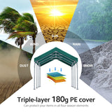 ADVANCE OUTDOOR 12x20 ft Heavy Duty Carports Potable Car Canopy Garage Party Tent Boat Shelter, Adjustable Height from 9.5 ft to 11 ft, Green ADVANCE OUTDOOR