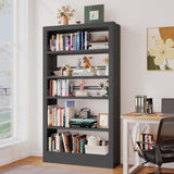 CRPDY 71" Tall Metal Bookshelf 5 Tier Heavy Duty Bookshelves with Adjustable Storage Shelves Library Bookcase with Book Stopper for Living Room, Library, Office, Bedroom, School CRPDY