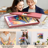 SJUTOUCI Diamond Painting Kits for Adults, Landscape Diamond Art Kits for Beginners, 5D DIY Full Drill Gem Craft Art for Home Decor 12x12 inch, Cabin by The Lake SJUTOUCI