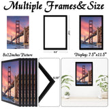 ijuerybai 6 Sets 8x12 Picture Frame, Frames for 8 x 12 Canvas Collage Photo Poster Certificate Wall Gallery, High Transparent Horizontal Vertical Black 8 by 12 Inches ijuerybai