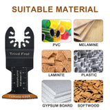 Trivd Frol 100Pcs Curved-Edge Oscillating Tool Blades Professional Universal Oscillating Saw Blades Wood Multitool Blades Compatible with Dewalt, Milwaukee, Ryobi, Rockwell, Bosch Trivd Frol