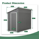 Voryvans Storage Shed 4 * 8 FT Lean to Shed Metal Sheds & Outdoor Storage Cabinet Lockable Tool Organization Bike Mower Shed Portable Outside for Garden Patio, Grey Voryvans