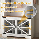 MilleLoom Hall Tree with Shoe Storage, 4-in-1 Coat Rack with 7 Shoe Cubbies & 7 Coat Hooks, Farmhouse Entryway Bench Mudroom Storage Cabinet for Hallway, 42" W x 15.7" D x 77" H, White MilleLoom