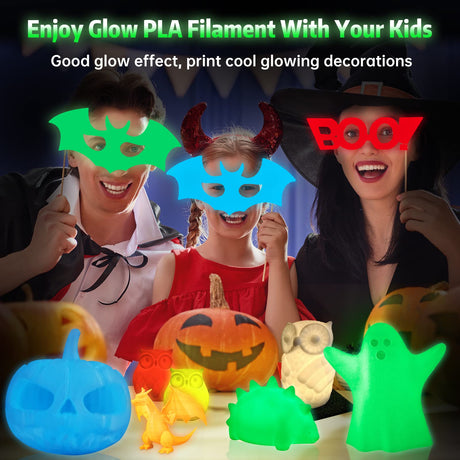 SUNLU Glow in The Dark PLA Filament, Neatly Wound Luminous PLA 3D Printer Filament 1.75mm Dimensional Accuracy +/- 0.02mm, Fit Most FDM 3D Printers, 1kg Spool (2.2lbs), (White PLA, Glow Green) SUNLU