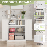 Oakmont Metal Storage Cabinet for Tool Organization, 36" Lockable Garage Storage Cabinets with 2 Doors and 4 Adjustable Shelves, Locking File Cabinet for Office, Home, School (36”-White) Oakcloud