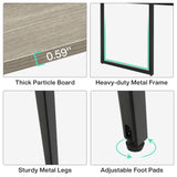 Tribesigns 8FT Conference Table, 94.48L x 47.21W x 29.52H Inches Boat Shaped Meeting Table with Rectangle Grommet, Modern Seminar Boardroom Table for Office Conference Room (Grey & Black, 8ft) Tribesigns