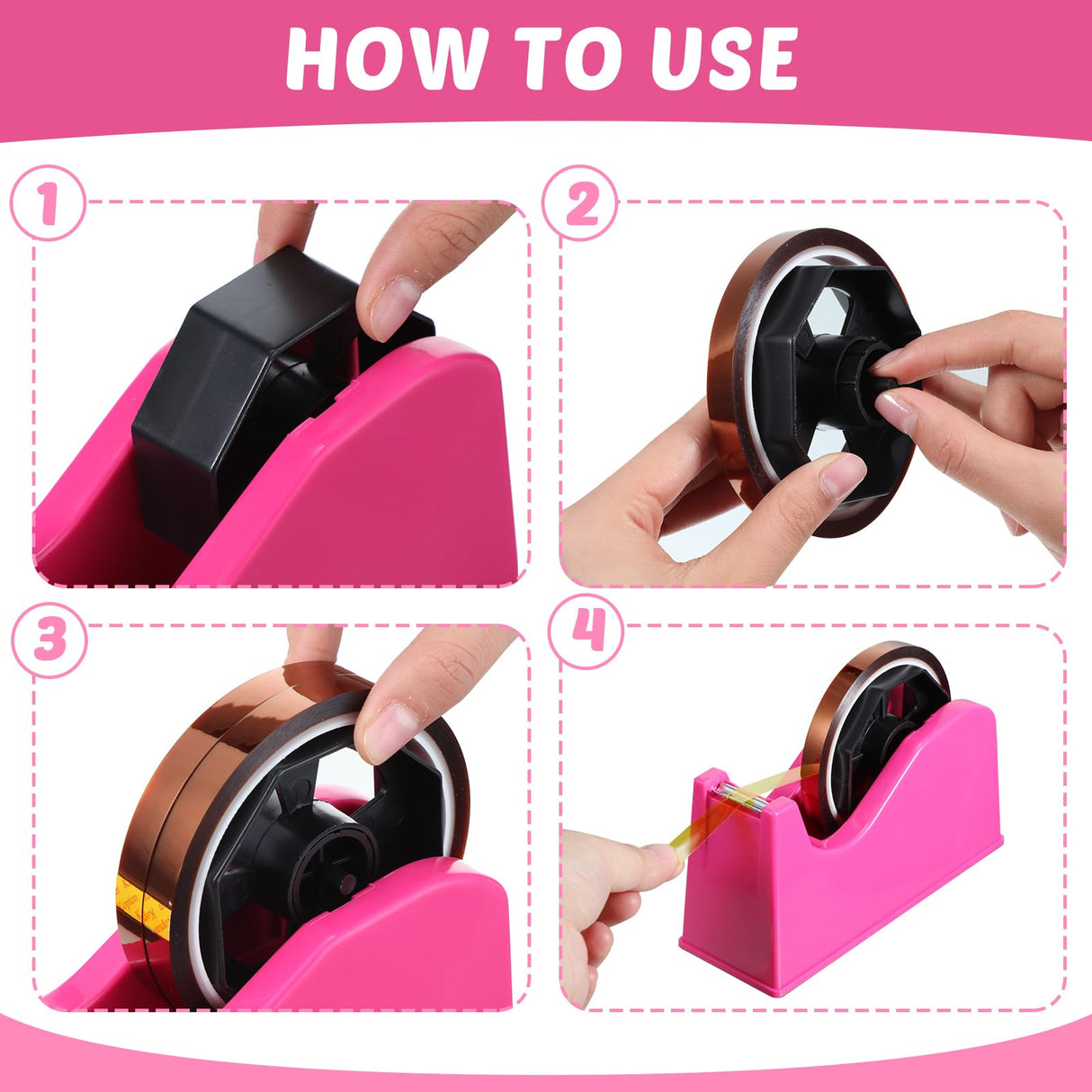 Kosiz 20 Pcs Heat Tape Dispenser Set 2 Heat Resistant Gloves with Silicone Bumps 6 Multi Size Heat Tape for Sublimation Mini Cutter Pen Set Nonskid Weighted Base Tape Holder for Heat Press (Rose Red) Kosiz