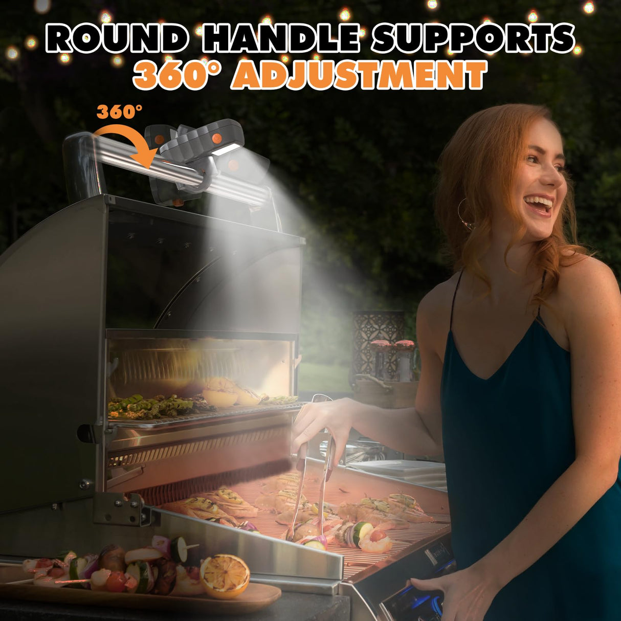 Grill Light Designed for Blackstone Griddle & Weber Grill, Valentines Day Gifts for Him, Automatic On/Off BBQ Light, Blackstone Griddle Accessories, LED Grill Lights for Outdoor Grill, Gray OATISLIFE