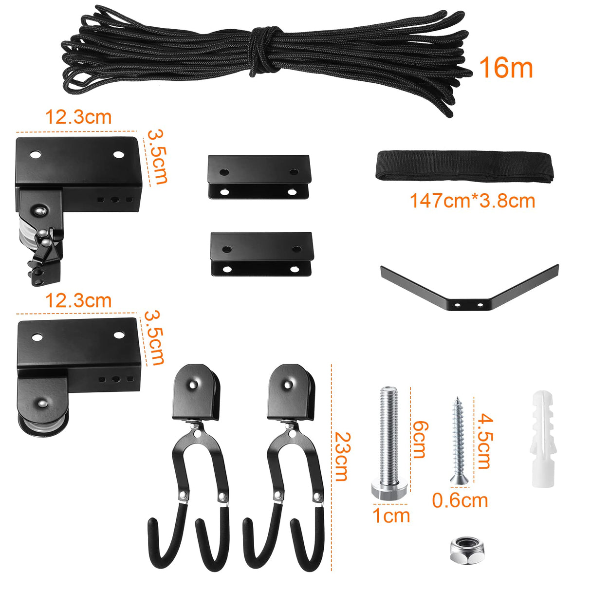 Therwen 2 Pack Kayak Hoist Lift Systems with 100 lb for Kayaks Canoes Surfboards Bikes Ladders Garage Storage Canoe Lift Pulley System Capacity Ceiling Mount Hoists Therwen