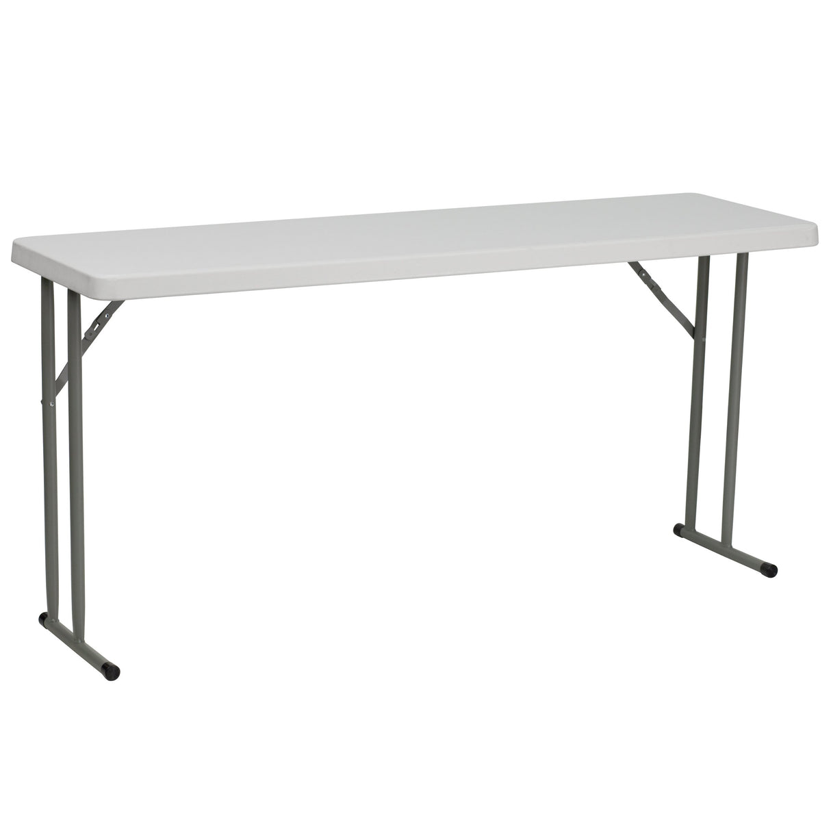EMMA + OLIVER 5-Foot Rectangle Granite White Plastic Folding Training/Seminar Table EMMA + OLIVER
