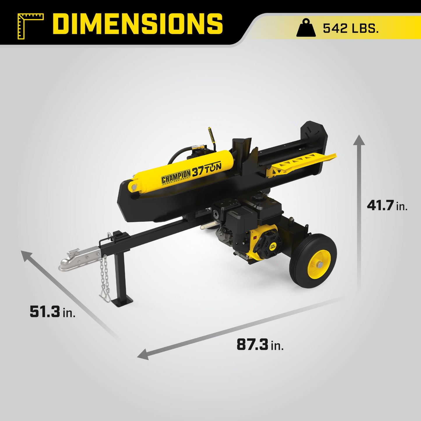 Champion Power Equipment 37-Ton Horizontal/Vertical Full Beam Gas Log Splitter with Auto Return - WoodArtSupply