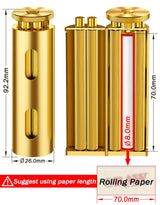 Vintage Cigarette Roller, Brass Cigarette Rolling Machine, Pure Copper Joint Roller Machine, Solid Brass Roller, Use with 70 mm Papers, Elegant and Luxurious Tobacco Roller for Men and Women ZHAOGOO