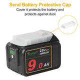 waitley 20V 9.0Ah Lithium Ion Battery Compatible with DEWALT DCB200 DCB209 Tools with LED Indicator waitley