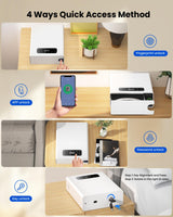 EAMIRUO Gun Safe, Small Pistol Safe Biometric Gun Safe for Handgun, Quick Access Unlock with Fingerprint/Keypad/Key/App, Drawer Handgun Safe Gun Lock Box for Nightstand Bedside Car(Withe) EAMIRUO