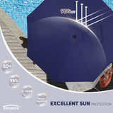 Tempera 10FT Patio Market Outdoor Table Umbrella with Auto Tilt and Crank,Large Sun Umbrella with Sturdy Pole&Fade resistant canopy,Easy to set, NAVY Tempera