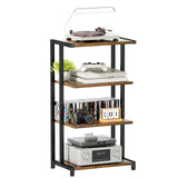 ERYTLLY 4-Tier AV Media Stand - Corner Game Console Shelf and Small Entertainment Stand - Audio Rack for TV, Small Media Console Organizer ERYTLLY