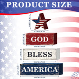 Huquary 4 Pcs Farmhouse 4th of July Patriotic Table Sign Independence Day Table Wood Decorations Patriotic Themed Rustic Farmhouse Wood Block Sign for Party Home Desk (Flag) Huquary